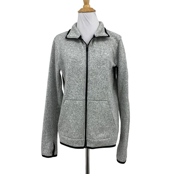 Nike Jacket Women L Large Grey Full Zip Mock Therma Fit Fleece Thumbhole Running - Picture 1 of 16